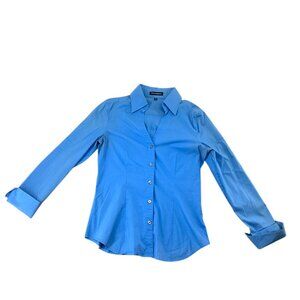 Express Design Studio Blue Fitted Button Down
